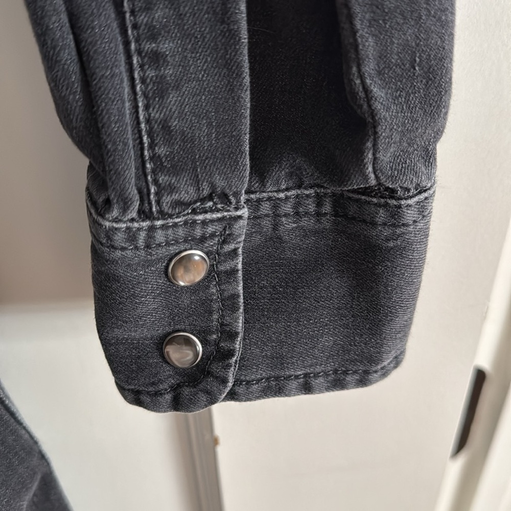 Black Denim Shirt Dress - Picture 4 of 5
